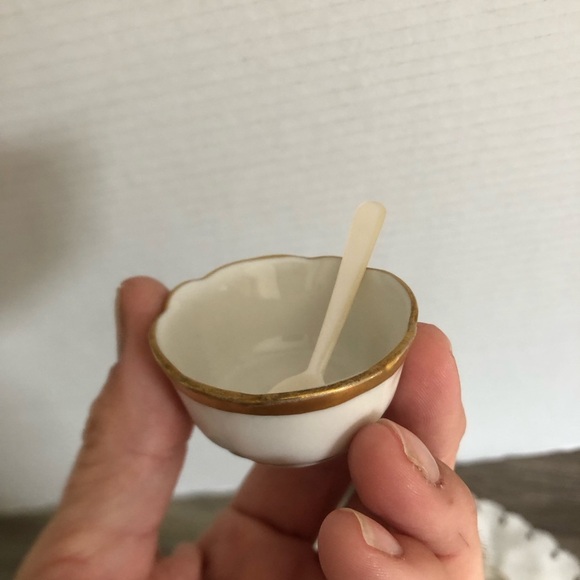 Antique Limoges Hand Painted Salt Cellars - Picture 4 of 11